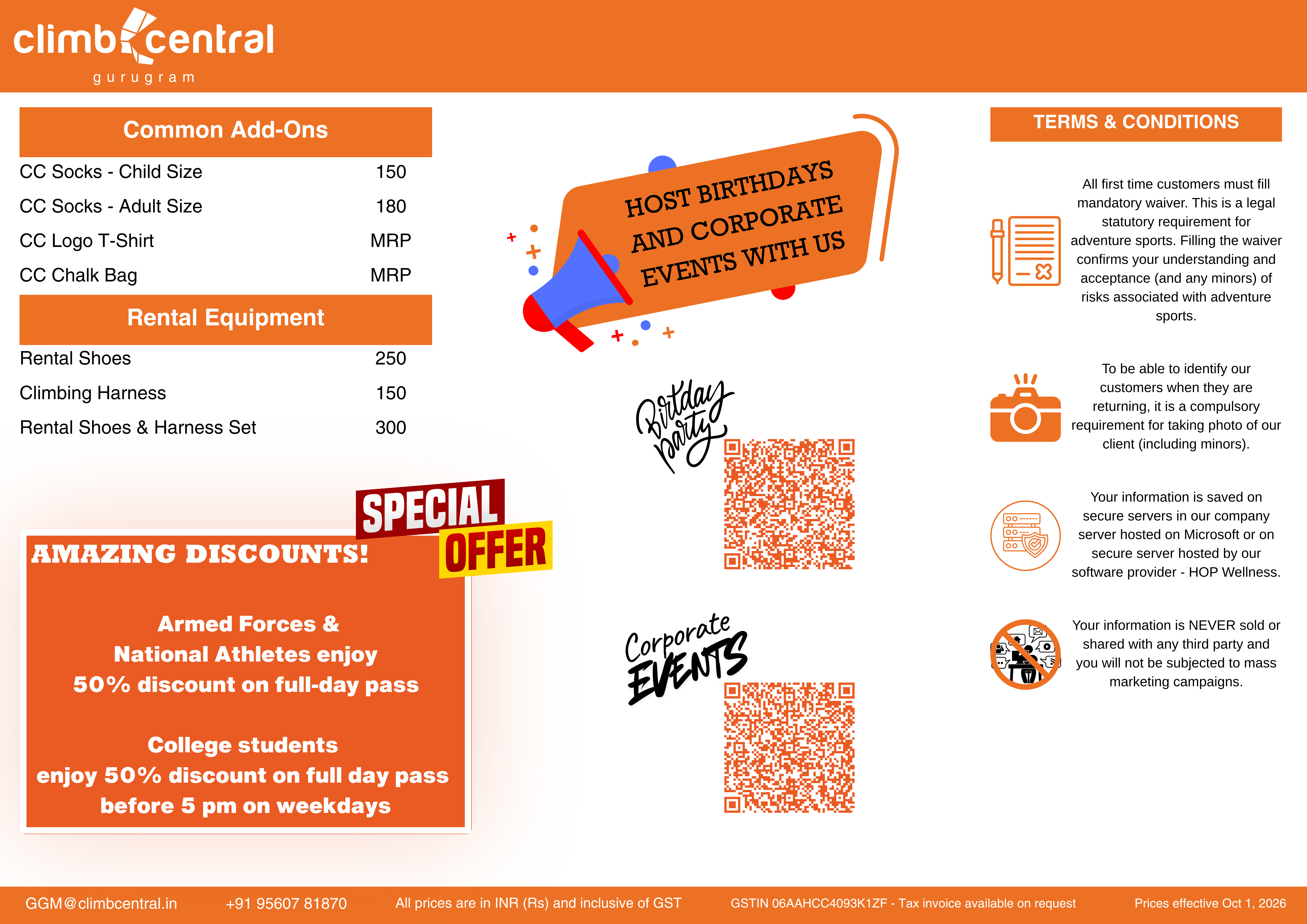Equipment Rate Card 2